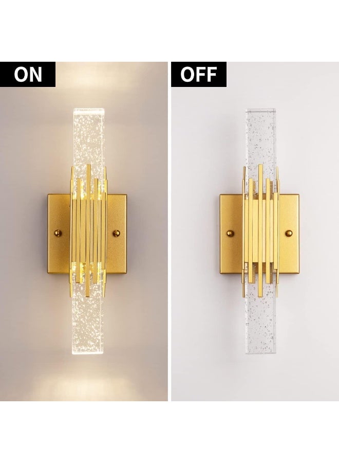 ALMIFTAH Modern Luxury Crystal Wall Light with Gold Finish, LED Decorative Wall Sconce for Living Room, Bedroom, Hallway, Staircase, Hotel & Office Interior Elegant Ambient Lighting Fixture - Image 4